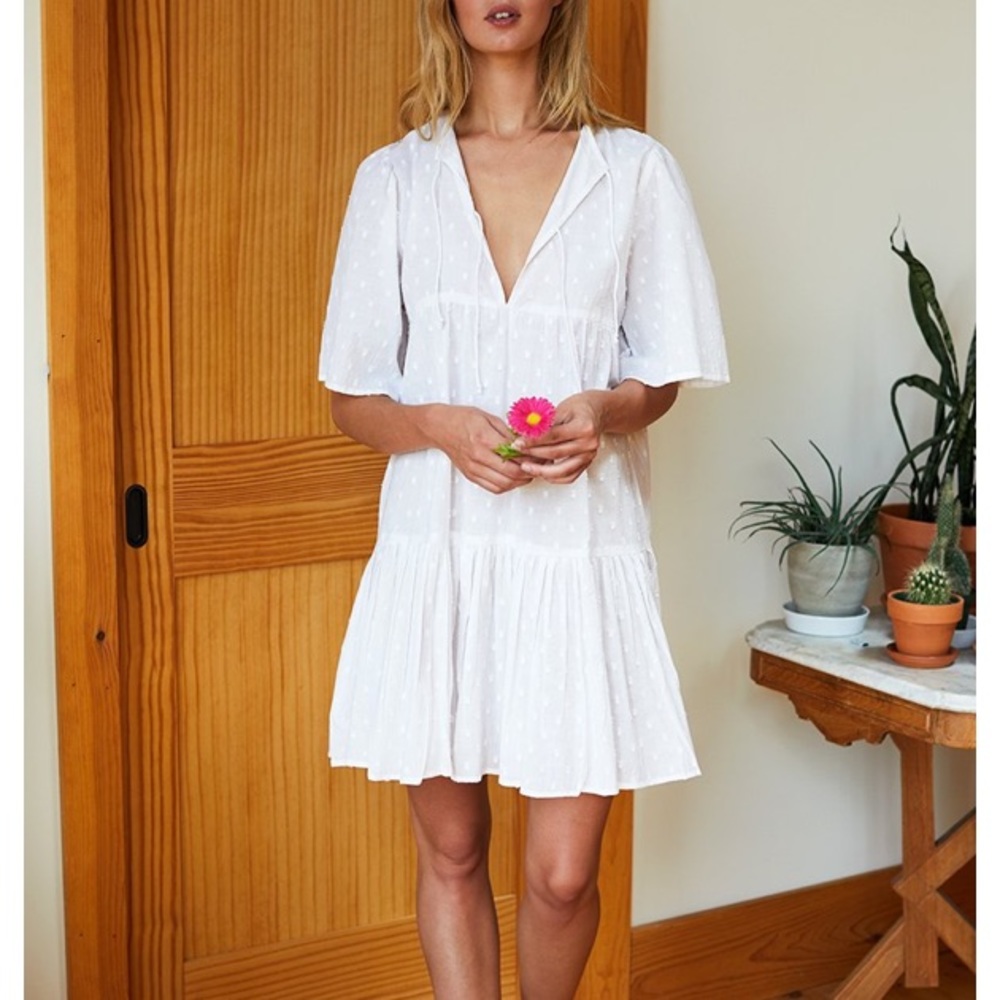 Emerson Fry Isla Dress- White Swiss Dots